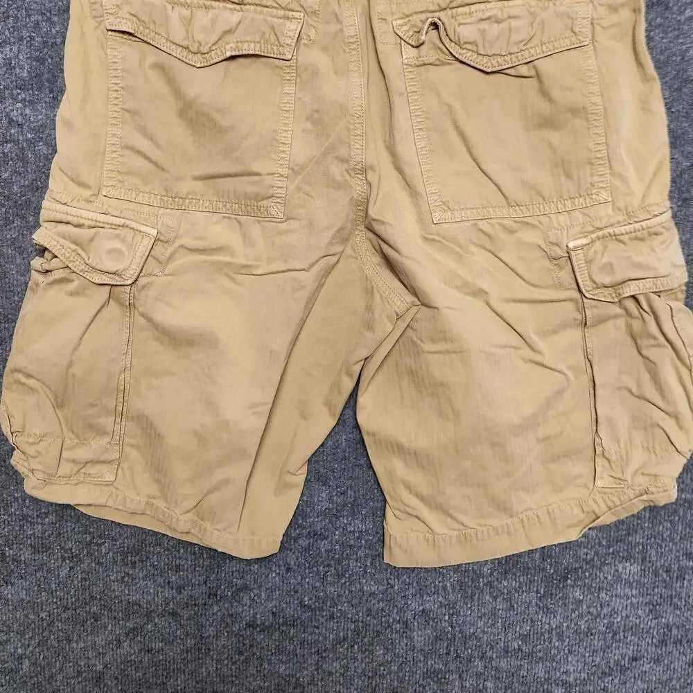 Banana Republic Shorts Mens 32 Beige Cargo Cotton Canvas Relaxed Fit Pockets